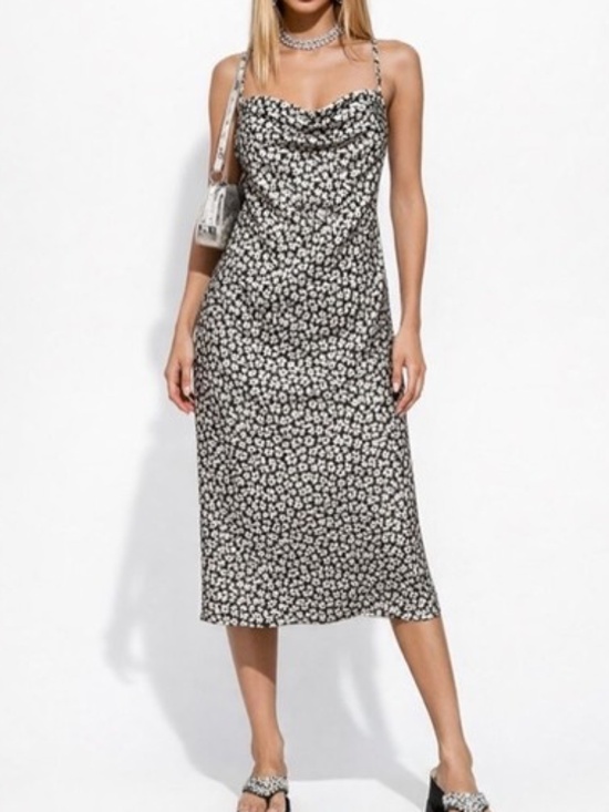 bebe Dresses & Skirts - Bebe Satin Slip Floral Dress